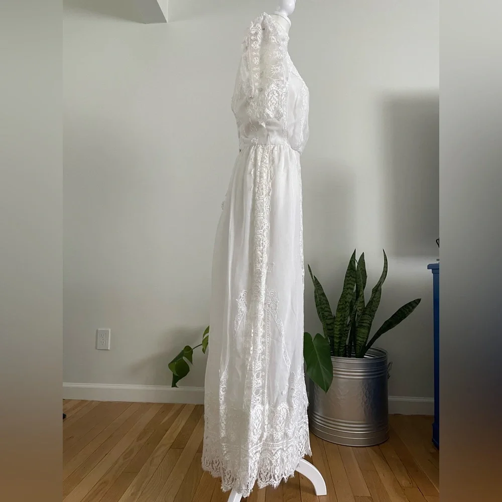 Vintage 70s Handmade Cottage-core/Prairie/Boho Wedding Maxi Dress - Picture 8 of 9
